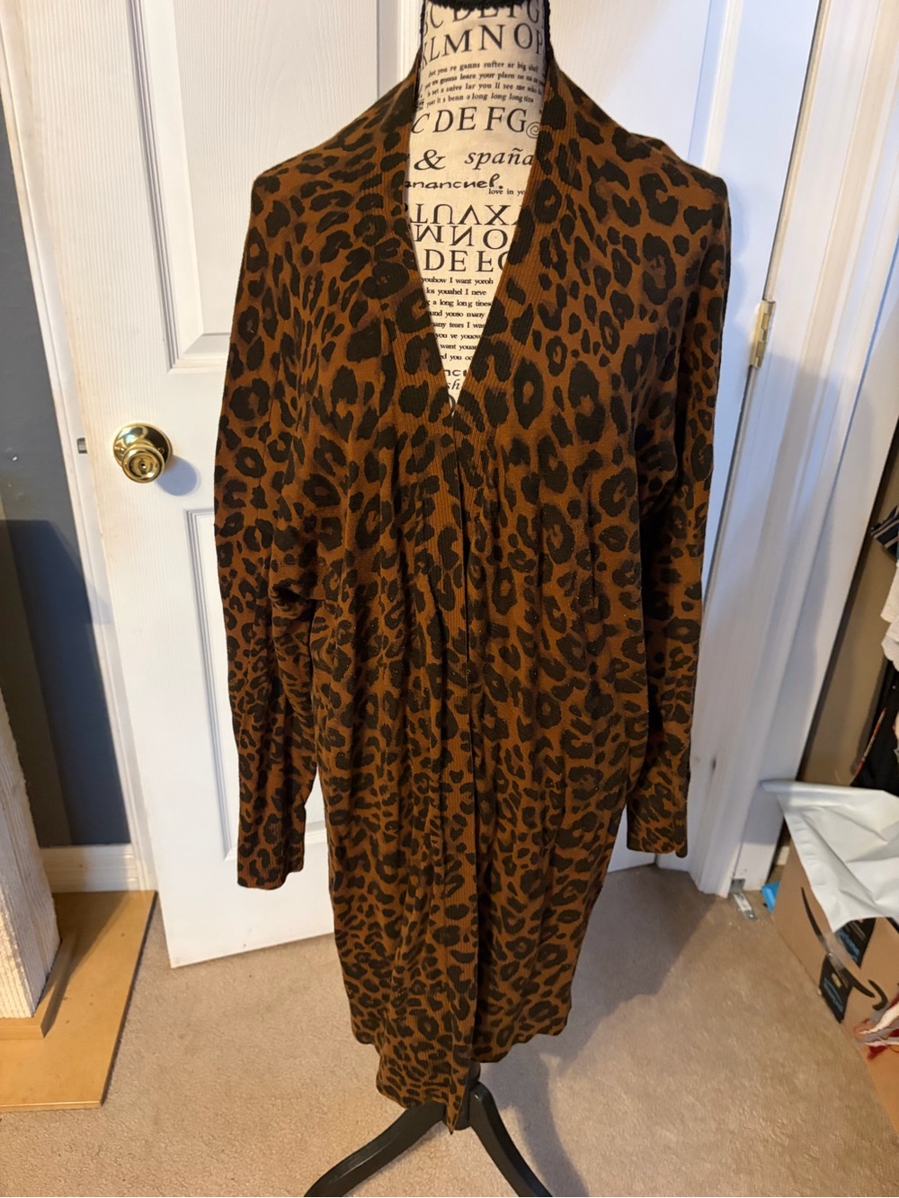 Sanctuary Brown Open-Front Knit Cardigan